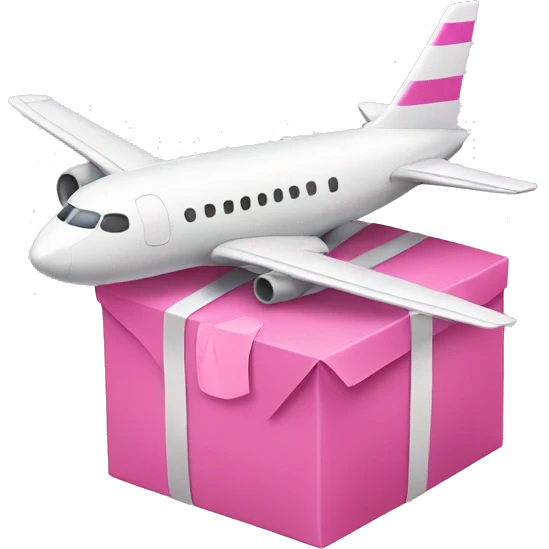 airplane with a pink parcel   emoji