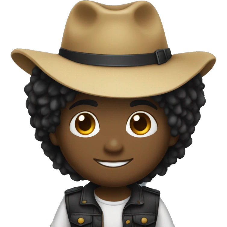Vaqueiro Chibi com o chapeu preto fofinho emoji