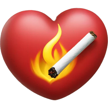 Smoking with a heart emoji