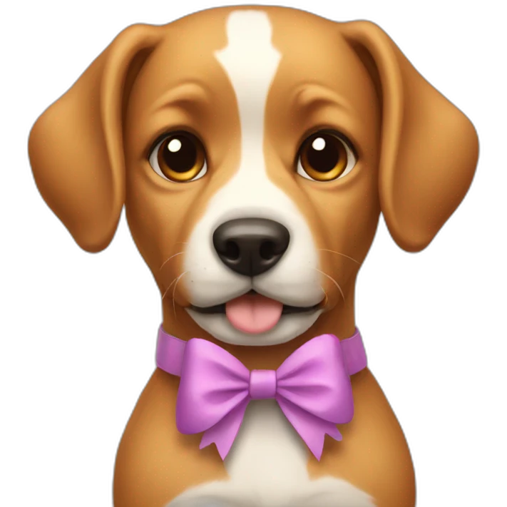 Dog with a bow emoji