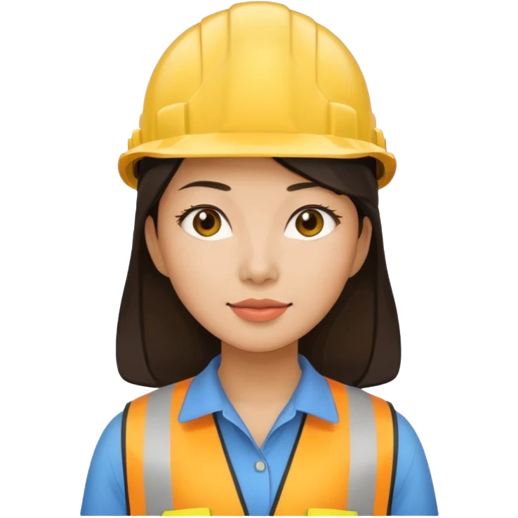 Asian woman construction hat emoji