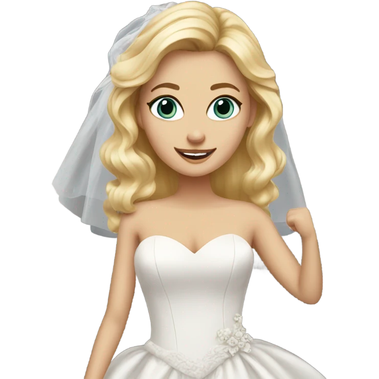 Beautiful finish blonde girl with wedding dress emoji