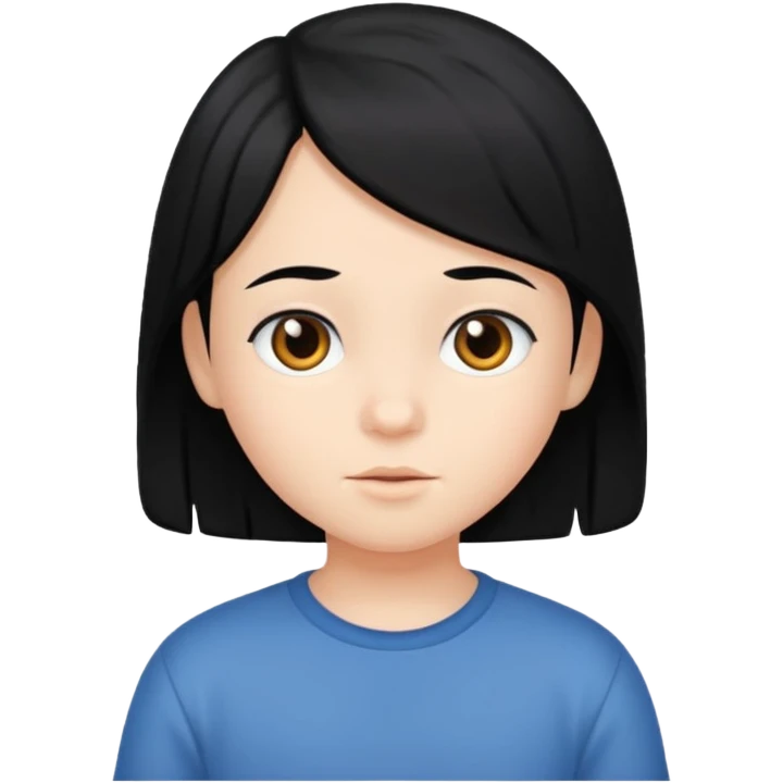 black hair child emoji