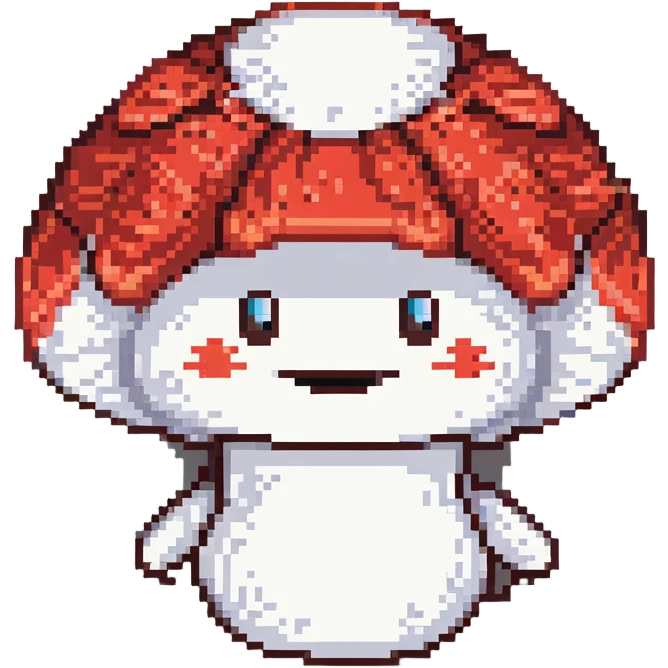 Super Mario red and white mushroom power up emoji