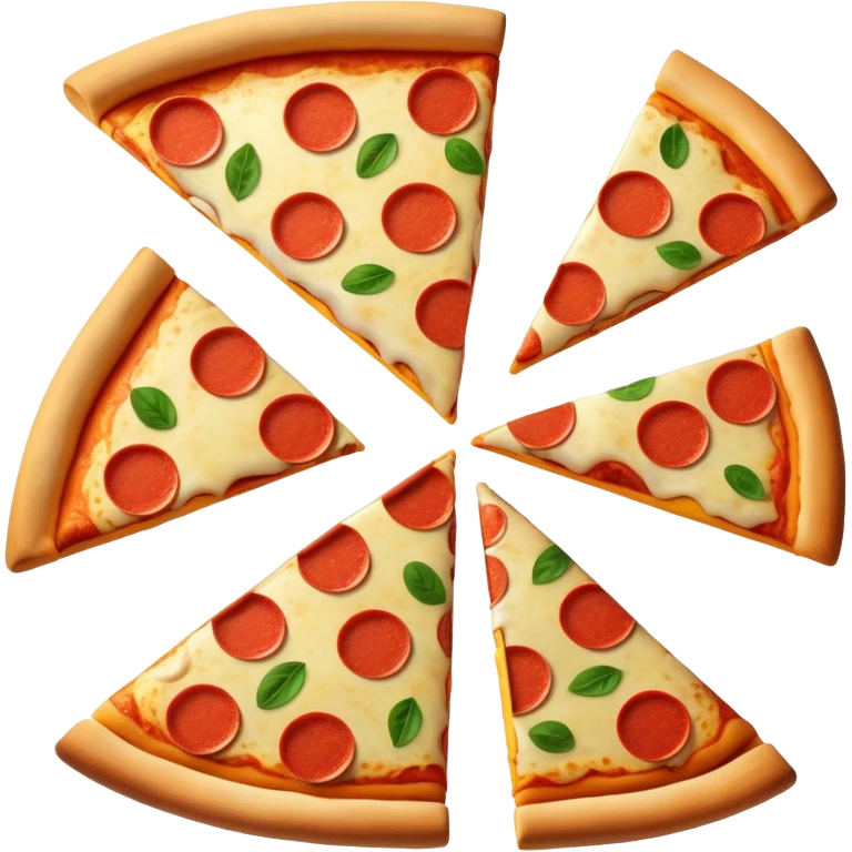 Early 2000s style pizza slice emoji with basic shapes emoji