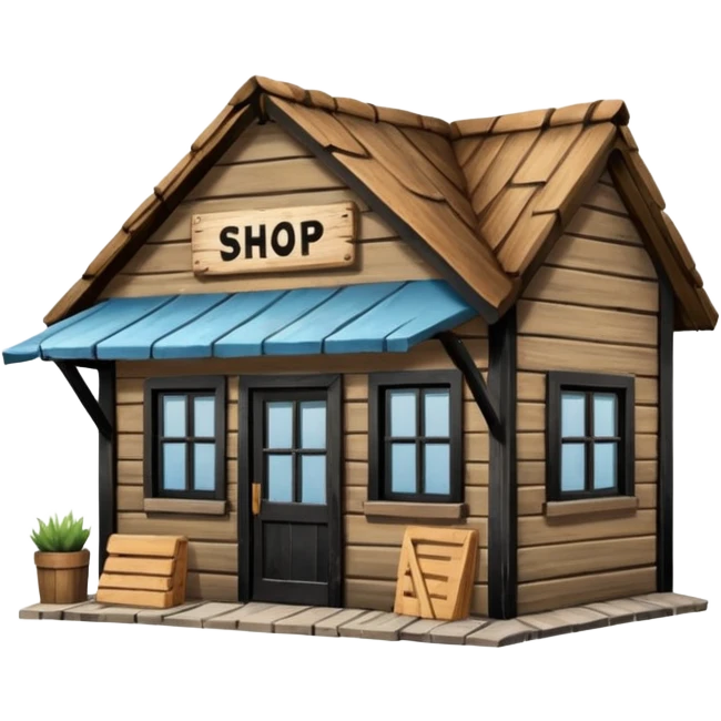 Magic Shop in Harry Potter film– Small wooden shop with “Shop” sign.
 emoji
