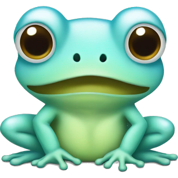 Light frog with a baby blue bow emoji