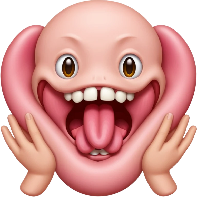 tounge with hands on the sides emoji