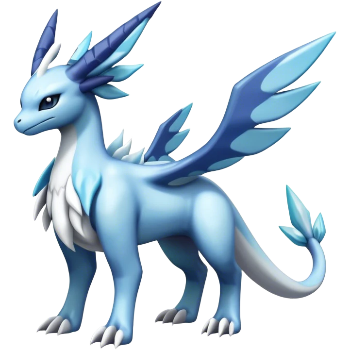 lugia-dialga-suicune-Glaceon-hybrid, full body emoji