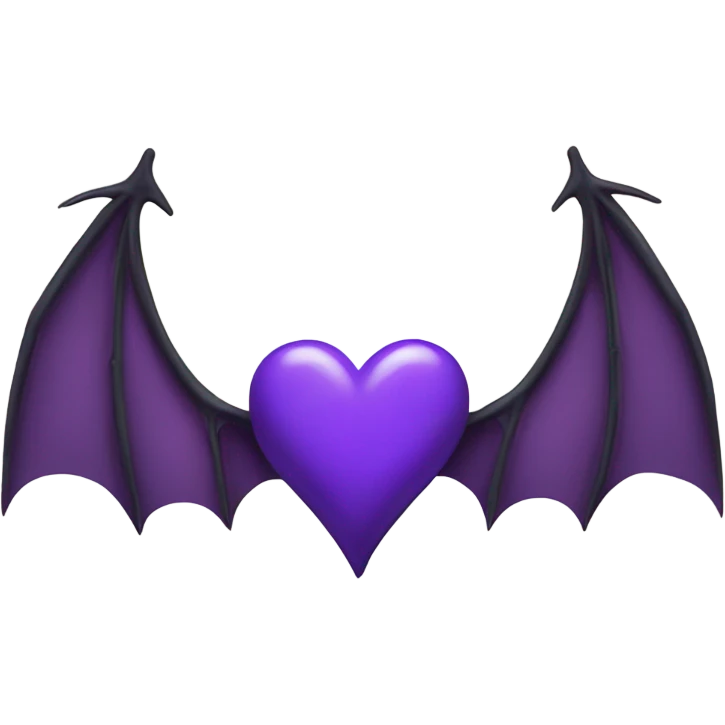 Purple heart with bat wings emoji