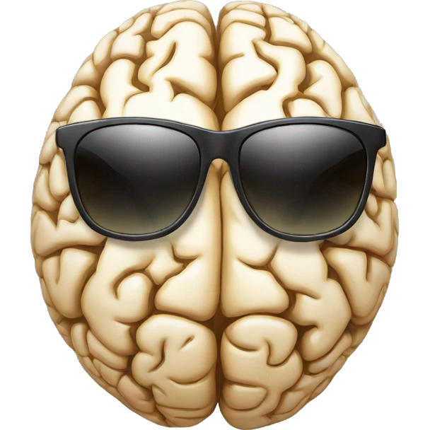 brain head with sunglasses emoji