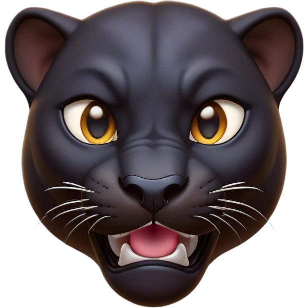 Cinematic Comical Panther Portrait Emoji, Head tilted dramatically with an exaggeratedly shocked expression, featuring a sleek, muscular body with wide, comically expressive eyes full of humorous disbelief, Simplified yet hilariously expressive features, highly detailed, glowing with a slightly sassy dark glow, high shine, dramatic yet playful, stylized with an air of quirky feline attitude, soft glowing outline, capturing the essence of a meme-worthy panther that looks ready to side-eye its way into viral fame! emoji