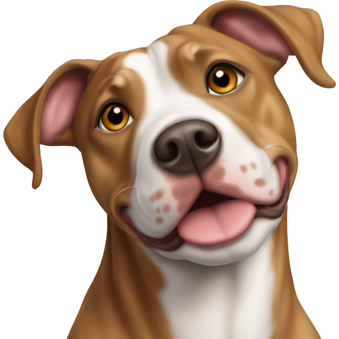 catahoula pitbull mix brown fawn and white emoji