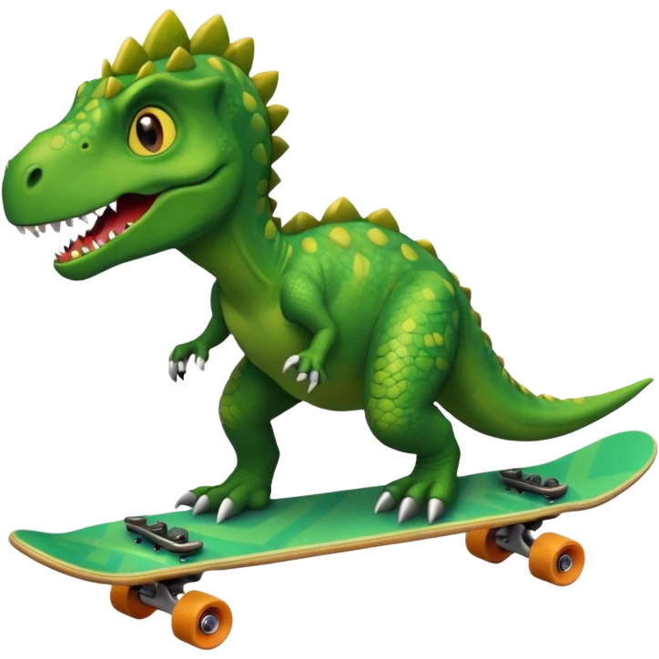 Dinosaur on a skateboard emoji