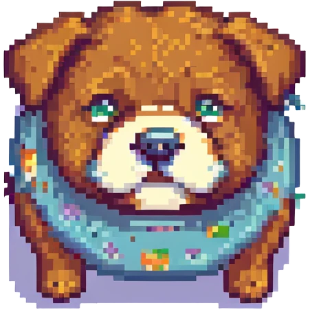 fat dog pixelated retro video game style emoji