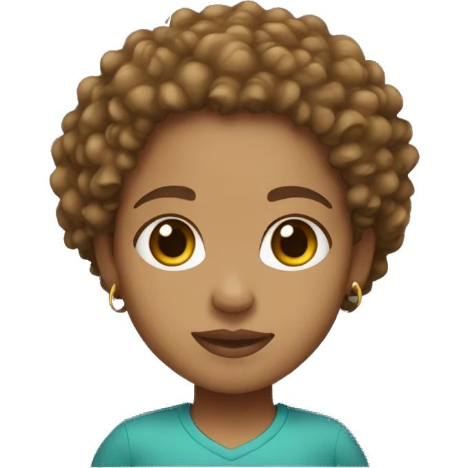 light skin, light brown hair caribbean and curly girl emoji