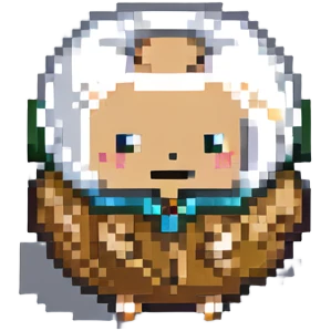 pixel art peanut in 8-bit style emoji