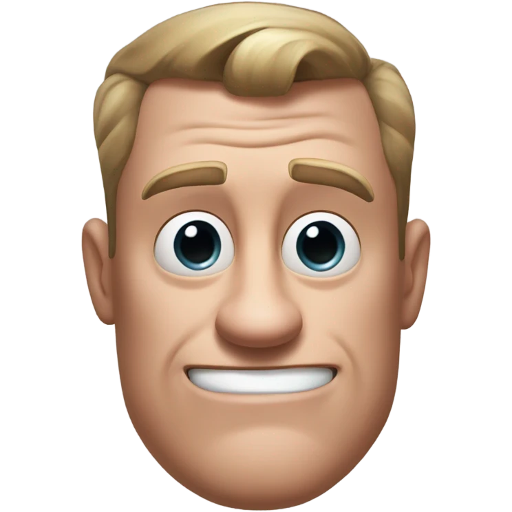 Realistic Mr incredible head with straight face and THE EVEN MORE THICCEST EVER NOSE that it clears out the eyes and needs to be in 144 pixels emoji