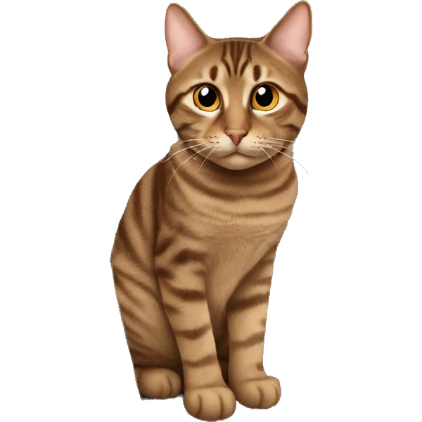 Brown tabby cat on bus seat emoji