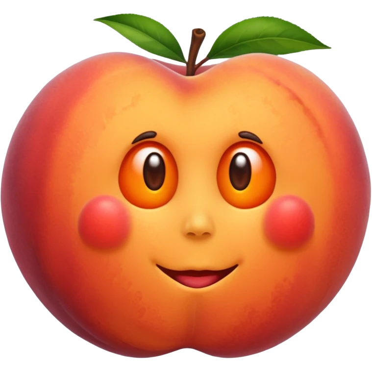 Peach with a hand print emoji