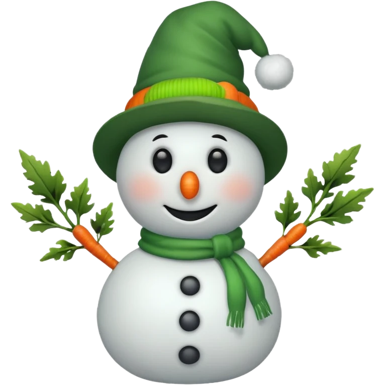 snowman wearing green hat emoji