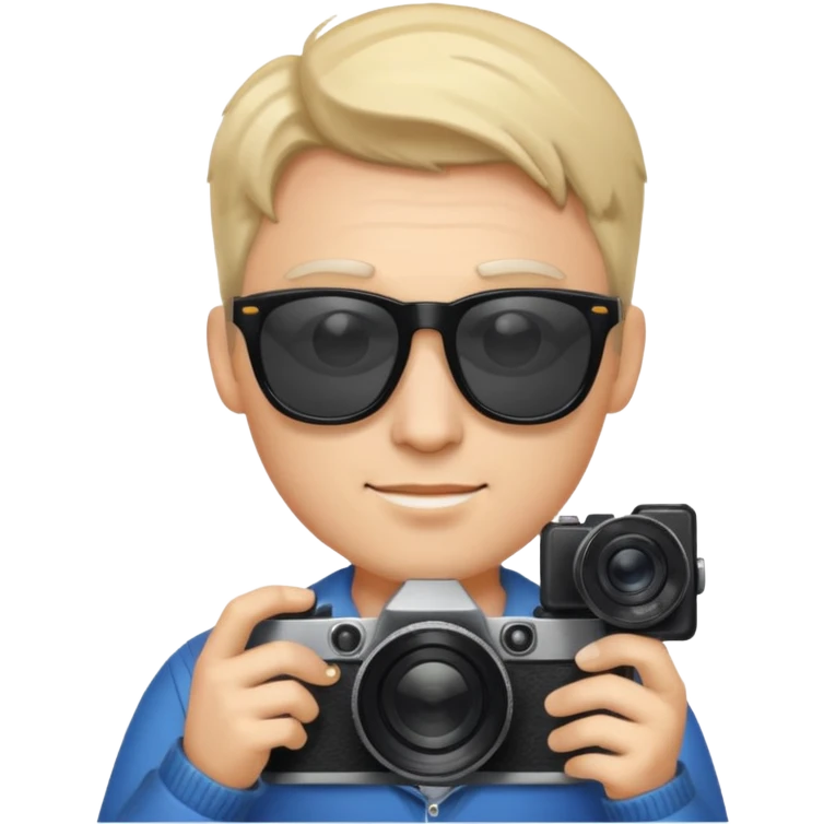 Man with sunglasses and camera emoji
