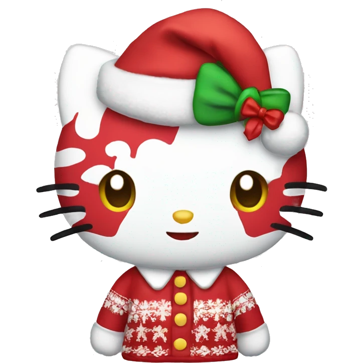 Hello kitty in Christmas clothes emoji