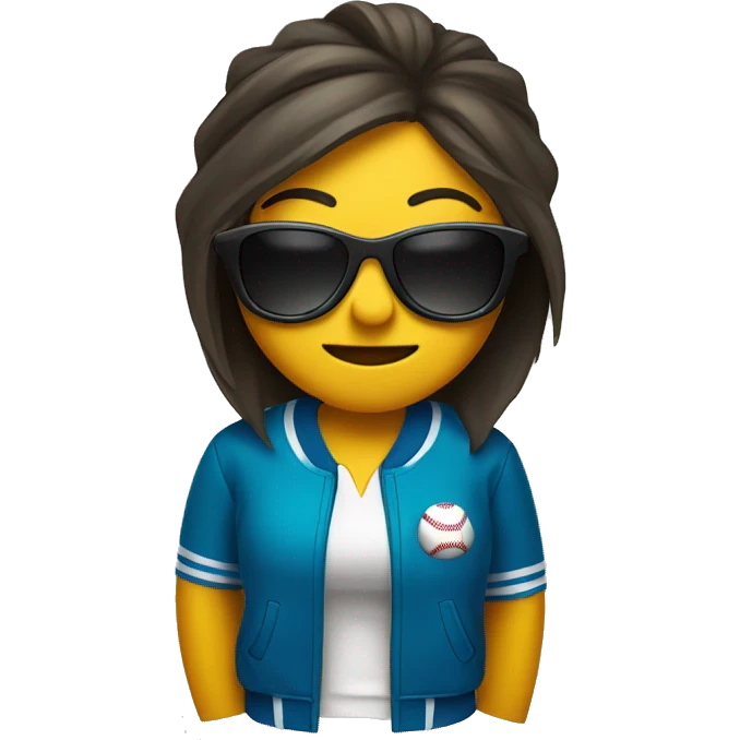 Softball wearing sunglasses in a jacket emoji
