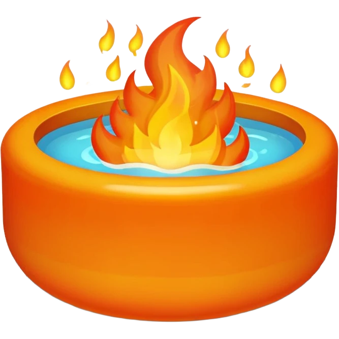 A pool of fire emoji
