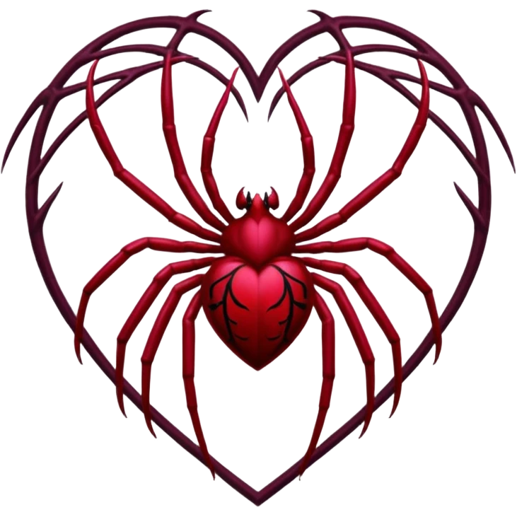 heart with gothic spider lilies emoji
