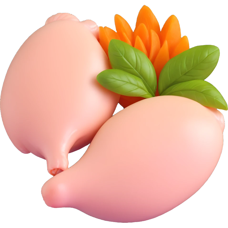 raw chicken breast with garnish emoji