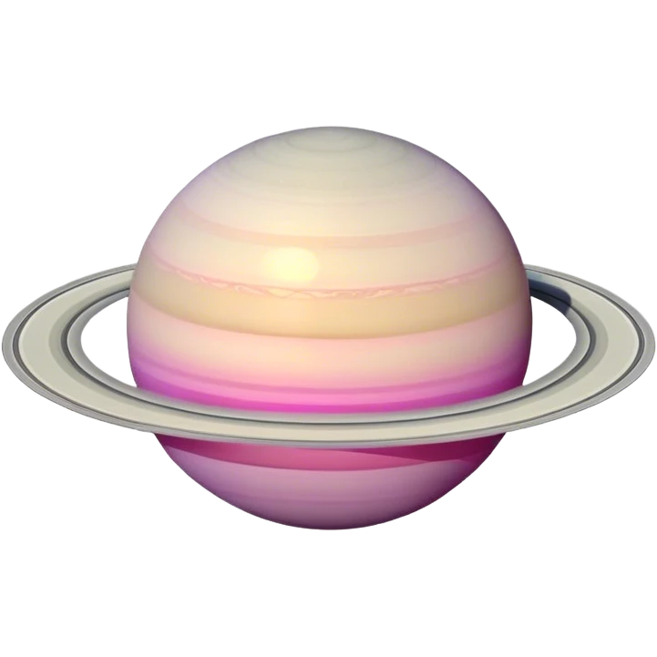 Saturn in silver color rosa emoji