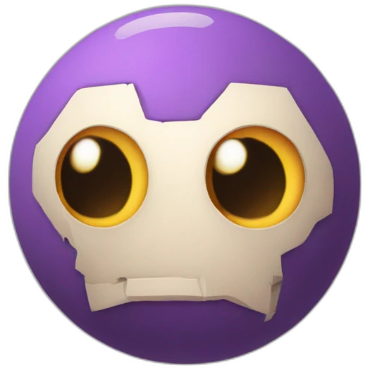 3d sphere with a cartoon Shulker skin texture with big beautiful eyes emoji