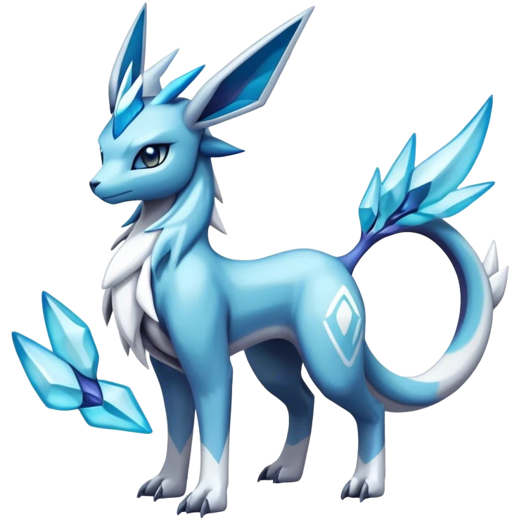 dialga-suicune-Glaceon-hybrid, full body emoji