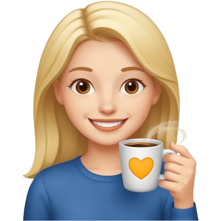 Ragazza che beve un caffè  emoji