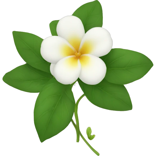 jasmins flowers with leafs emoji