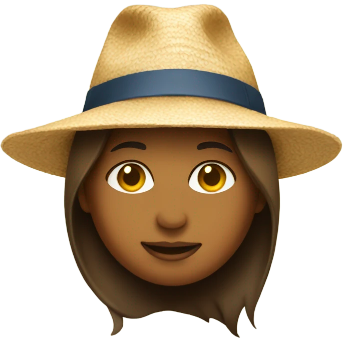 Kelley wearing a sun hat emoji
