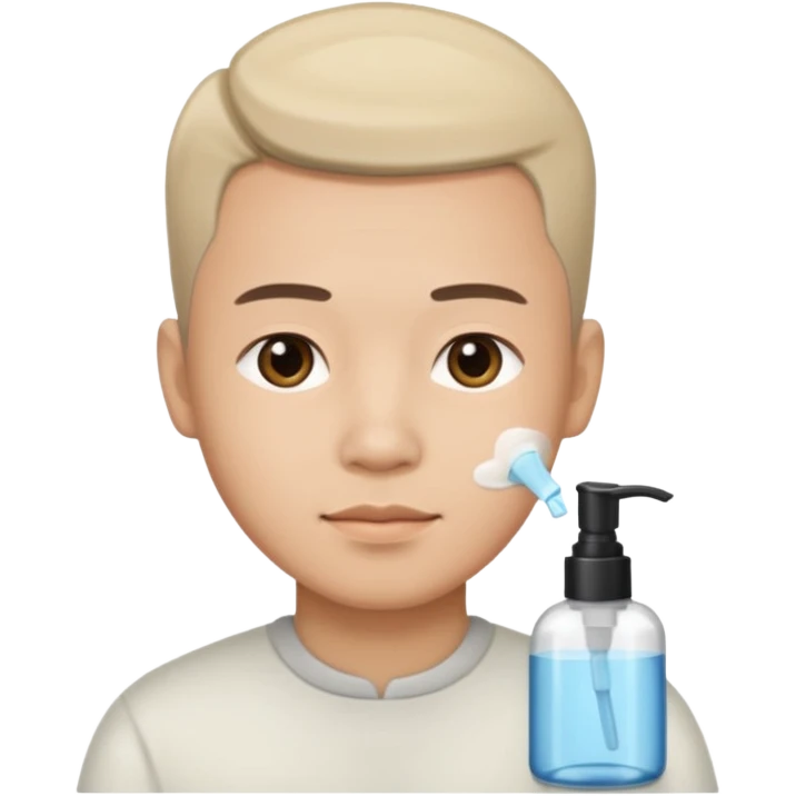 chinese man doing skincare with a fade haircut emoji