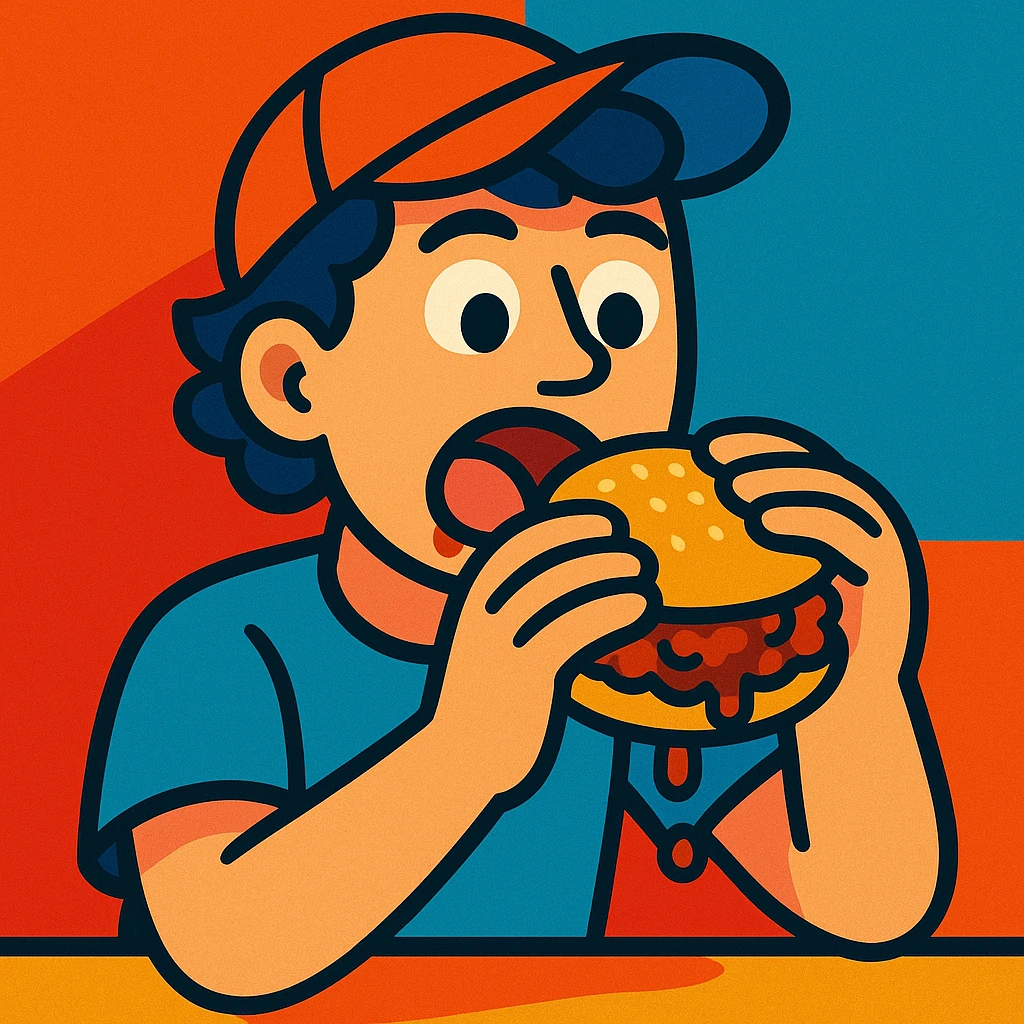 person eating sloppy joe emoji