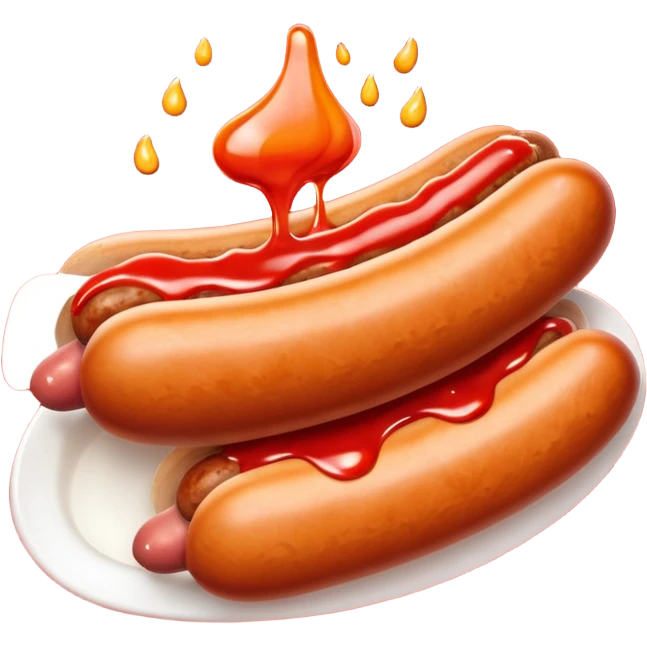 A sausage that squirts sauce from top emoji