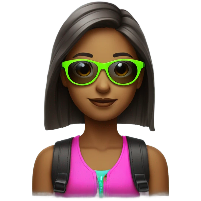 Girl with neon sunglasses emoji