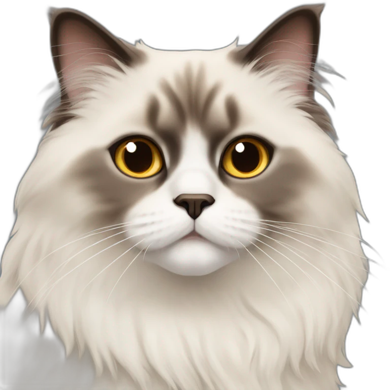 Himalayan ragdoll cat with brown colored eyes emoji