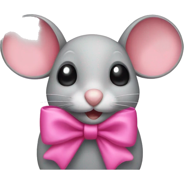 Mouse with a pink bow emoji