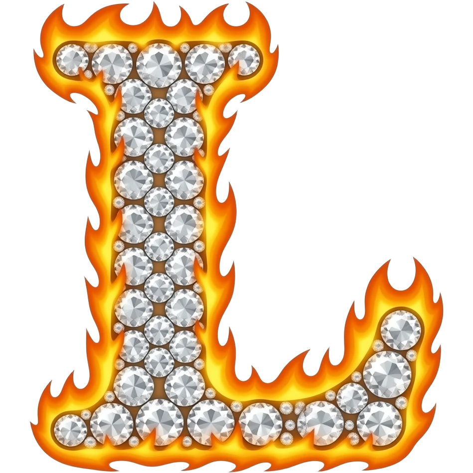 S & L made of diamonds in fire emoji