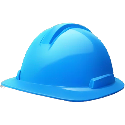 blue construction helmet  on a stone emoji