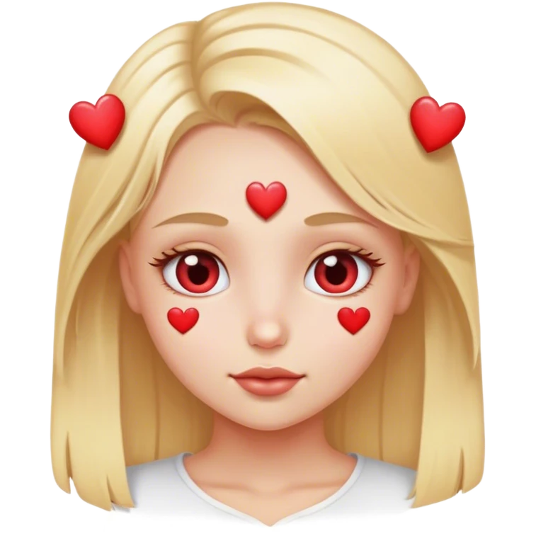 Blond girl with hearts as eyes emoji