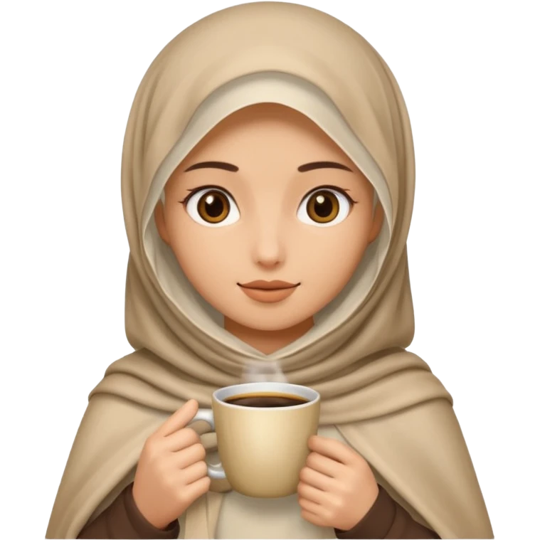 Veiled girl with coffee  emoji