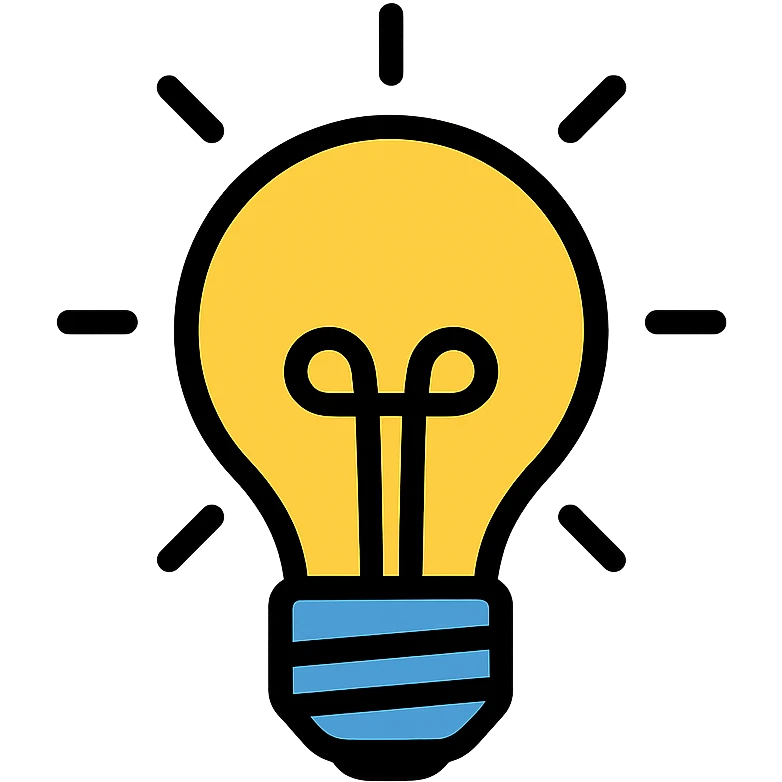 bulb, glowing effect, minimalistic color icon emoji