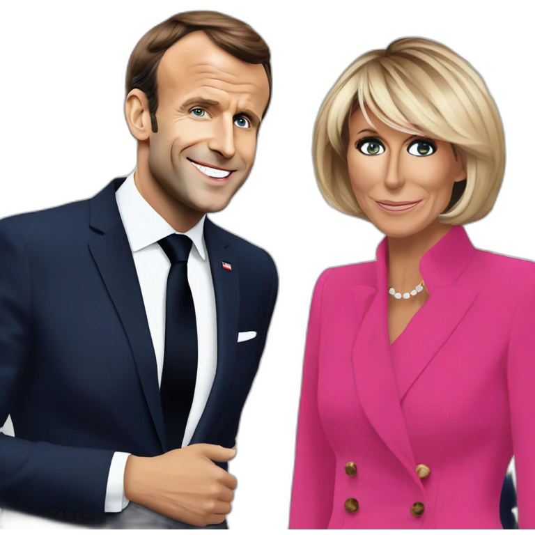 Emmanuel Macron sur Brigitte Macron emoji
