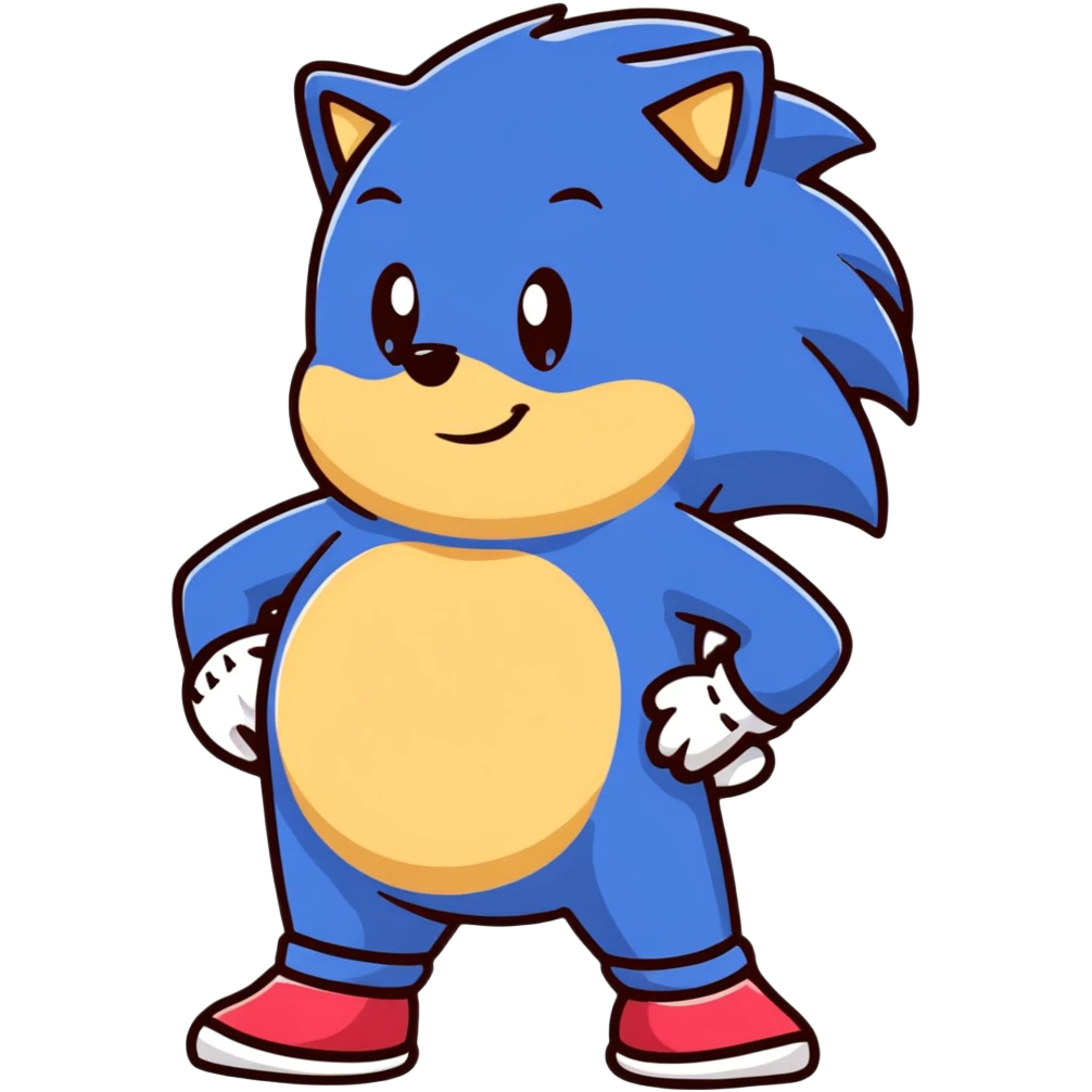 Sonic the hedgehog character with pregnant belly emoji